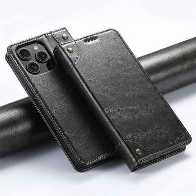 coque iphone 16 pro max noir Cuirmagnétic