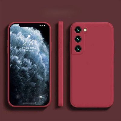 coque pour téléphone samsung en main de couleur rouge Luxsili