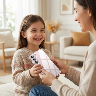 coque samsung maman avec sa fille heureuse de recevoir coque Linvisible