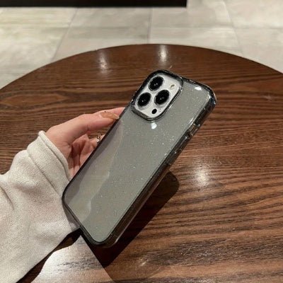 Coque transparente couleur noire Luxpailletée