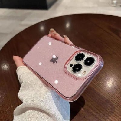 Coque transparente couleur rose Luxpailletée