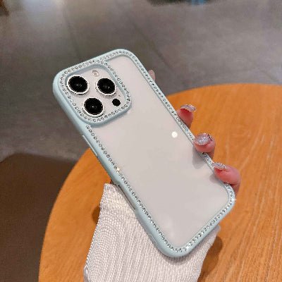 coque transparente iphone 13 en bleu clair Pailletlux