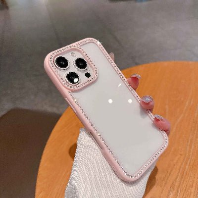 coque transparente iphone 13 en vieux rose Pailletlux
