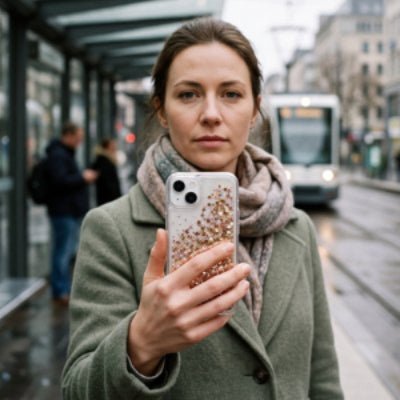 Coque transparente iphone 13 vue dame ville Etoildorée