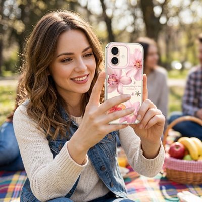 Coque transparente iphone 13 vue dans la nature Roselys