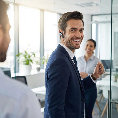 ecouteur conduction osseuse confortable même pour un patron avec collègues Toncompagnon