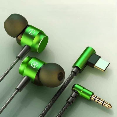 ecouteur filaire couleur vert Jeufilair