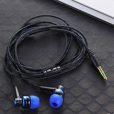écouteurs intra auriculaires couleur bleu Lonfil