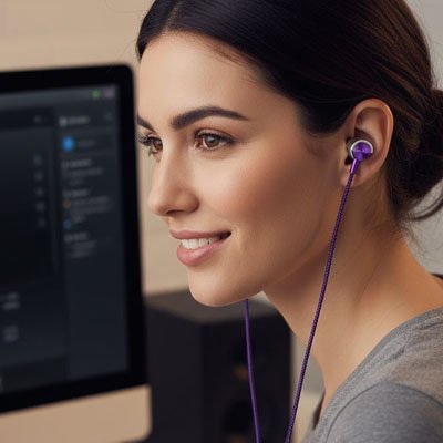 Écouteurs intra-auriculaires dame ordinateur intraergo
