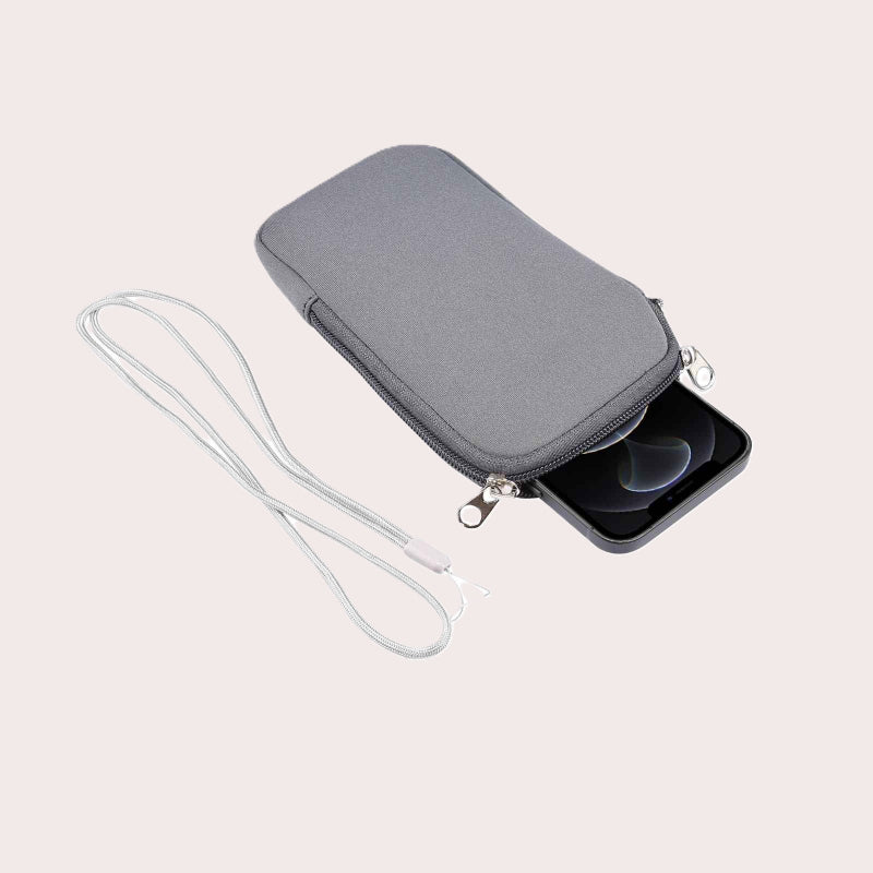 pochette bandouliere telephone couleur en gris Neoprene