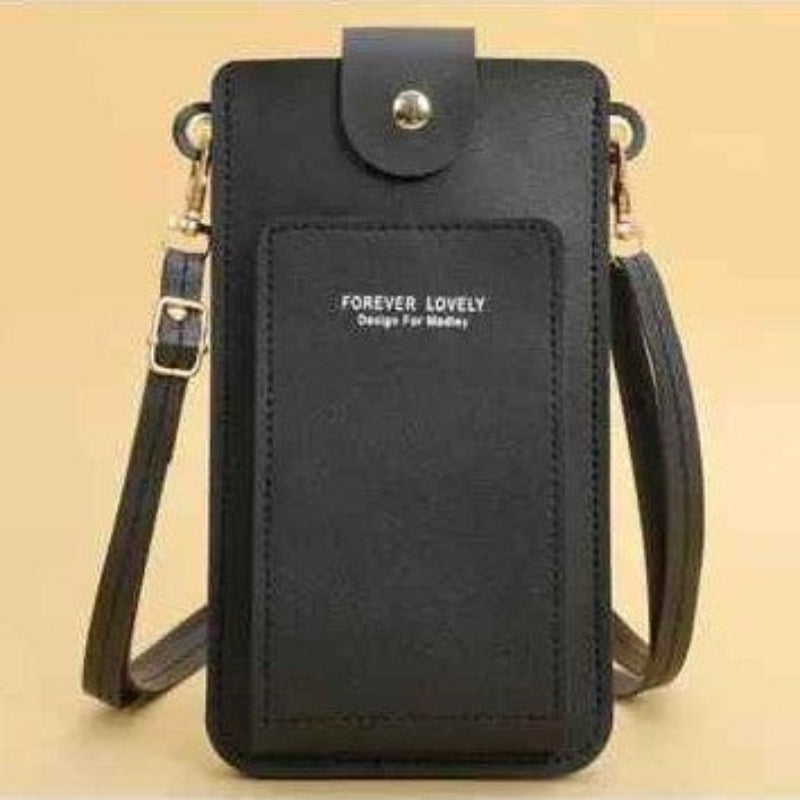 pochette telephone bandouilere de couleur noir Vieactive