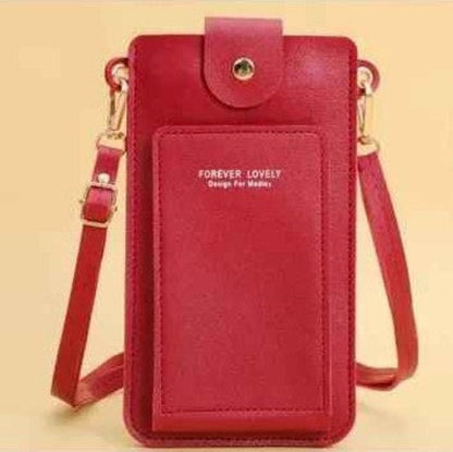 pochette telephone bandouillere de couleur rouge Vieactive