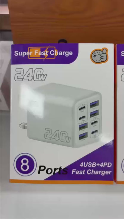 Chargeur téléphone video Huitports 