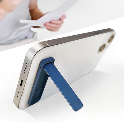 support de telephone devant dame au-travail Simplet