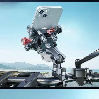 support telephone moto vue smartphone accroché