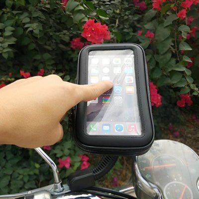 support téléphone vélo contact au travers du plastique Kouvert