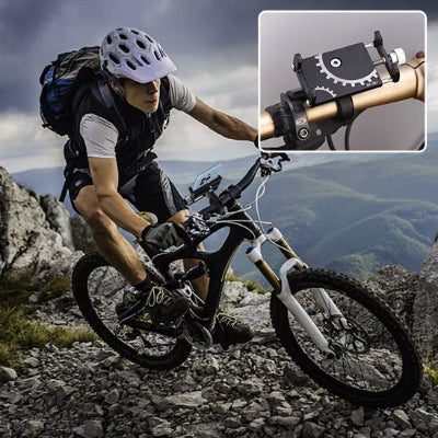 support telephone velo cycliste seul en montagne alliagealu