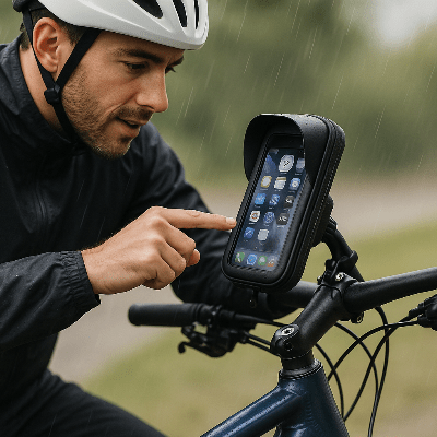 support téléphone vélo cycliste sous pluie Rekouvert