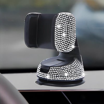 support telephone voiture blanc brillantine