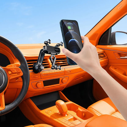support telephone voiture en position et voiture moderne orange Quatrangle