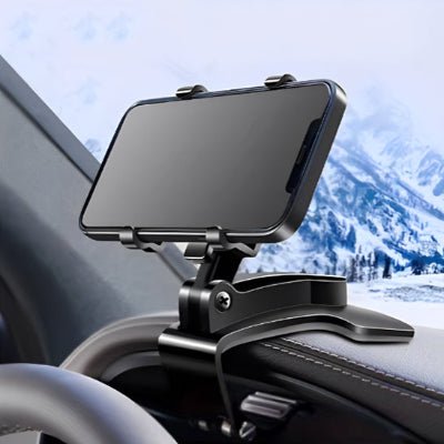 support telephone voiture posé paysage montagne neige