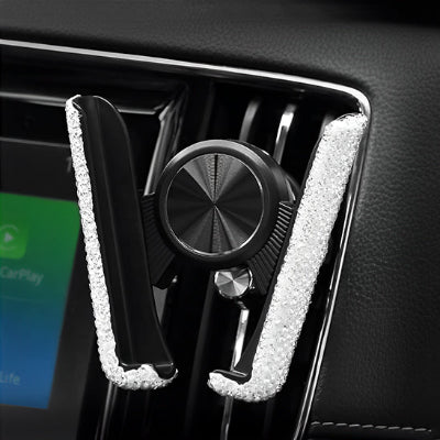 support telephone voiture strasses blanches vue sur place